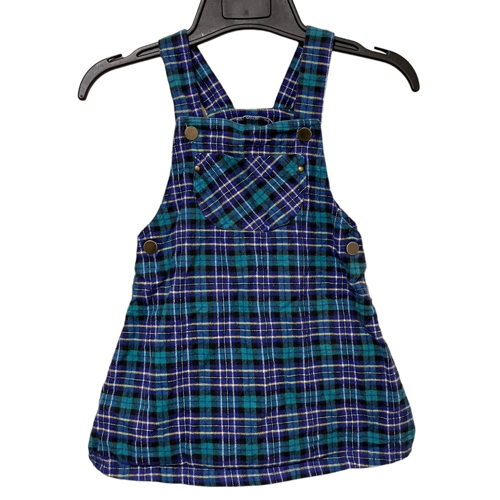 Vintage 90's Blue Green Paid Jumper Dress